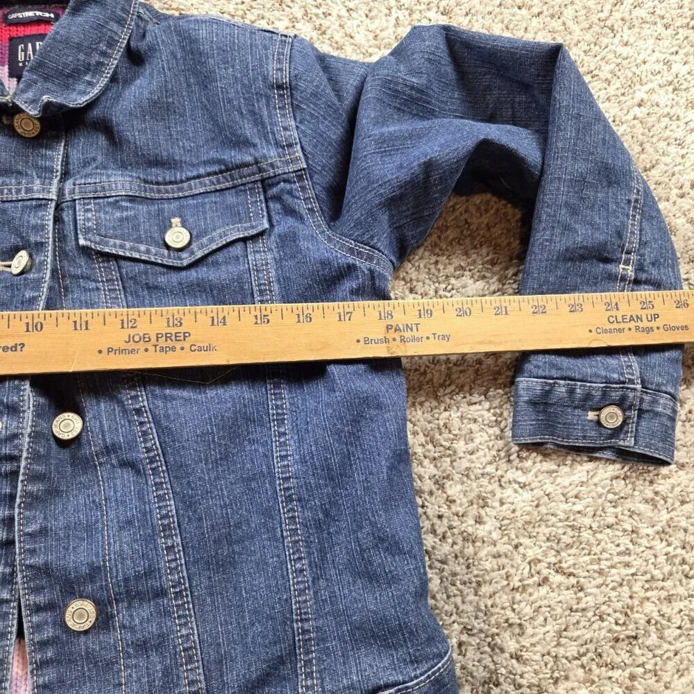 Gap Kids Denim Jacket Blanket Lined Girls 14-16 XXL Jean Button Up Trucker
